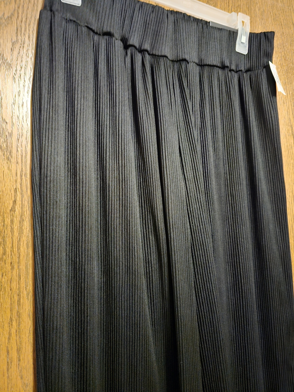 Maurices Black Pleated Ribbed Wide-Leg Pants
